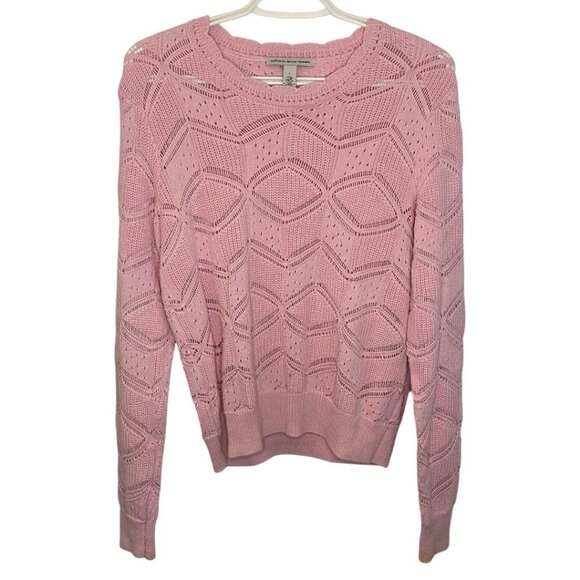 Cotton by Autumn Cashmere pink knit sweater size L - Picture 2 of 4